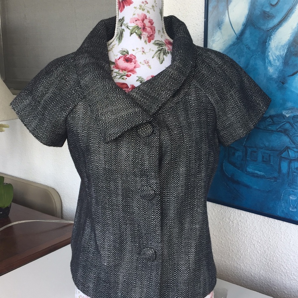 Banana Republic Black tweed short sleeve jacket